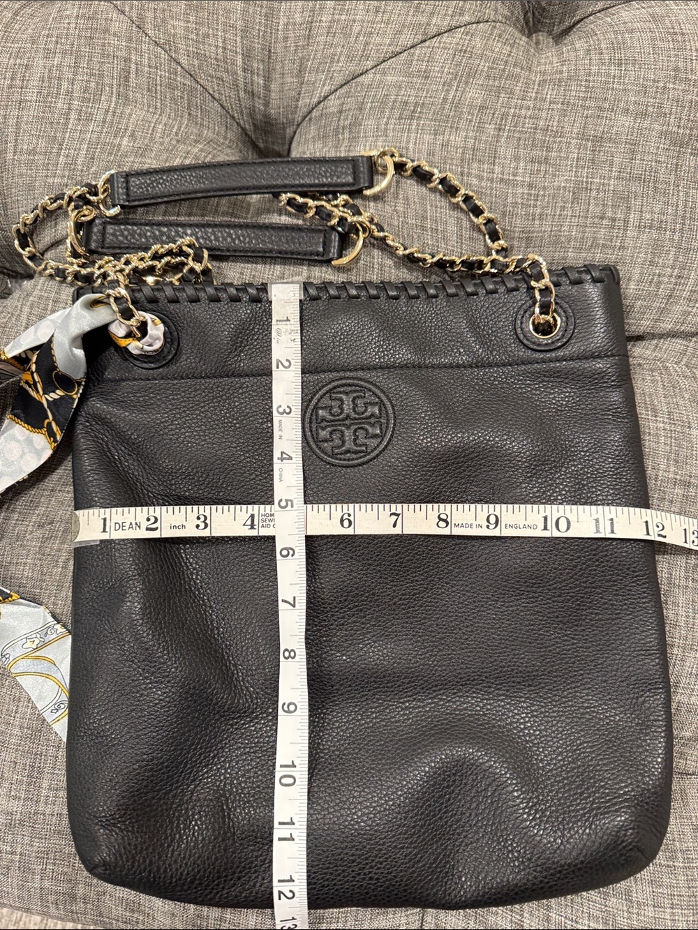 Tory Burch Bag Marion Convertible Black Leather Chain Crossbody Shoulder Bag - Picture 17 of 17
